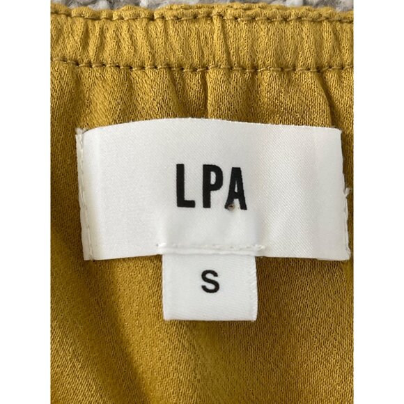 LPA Revolve Womens Mustard Yellow Tie-Front Strapless Top Adjustable Size Small - Picture 6 of 9